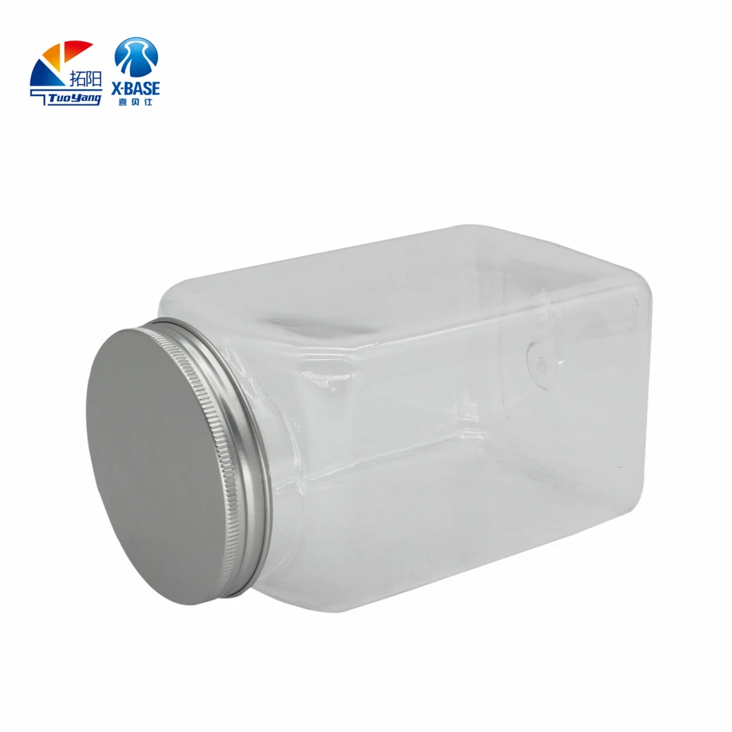 Wholesale Square Jar for Candy 1200ml 1500ml Plastic Jerrican for Packages of Nut Plastic Bottle