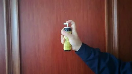 Lata preta de alumínio em aerossol para frasco de spray de pimenta com válvula de 1 polegada