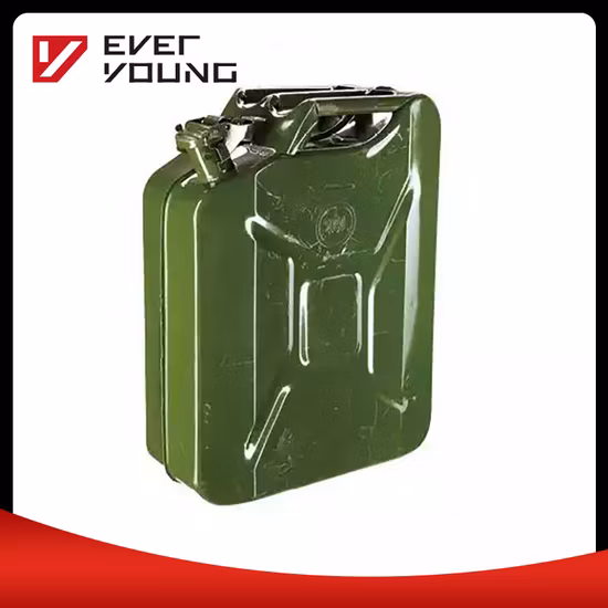 Não aprovado 10L Verde Oliva Metal Combustível Jerry Can Vertical Carregador De Botijão De Gás