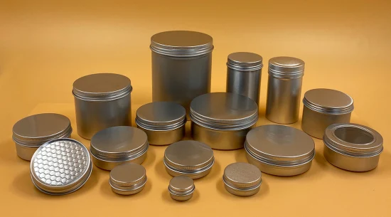 20g 40g 100g Vazio Prata Cosméticos Recipiente de Creme Tampa de Janela Metal Alumínio Frasco Bálsamo Frasco Pote de Lata Pode Presente para Chá